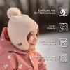 JAN & JUL Knit Pom-Pom Winter Hat, Fleece Lined Baby Beanie for Boys and Girls(Light Pink)