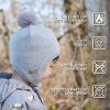 JAN & JUL Knit Pom-Pom Winter Hat, Fleece Lined Baby Beanie for Boys and Girls(Soft Grey)