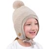 JAN & JUL Knit Pom-Pom Winter Hat, Fleece Lined Baby Beanie for Boys and Girls(Wheat Field)