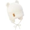 JAN & JUL Knit Bear Winter Hat for Babies and Toddlers(Vanilla Cream)