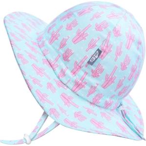 JAN & JUL Adjustable Cotton Floppy Sun Hat with 50+ UPF Protection for Girls(Coral)