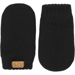 JAN & JUL Fleece Lined Knit Mittens for Babies and Toddlers(Thumbless Mitten: Jet Black)