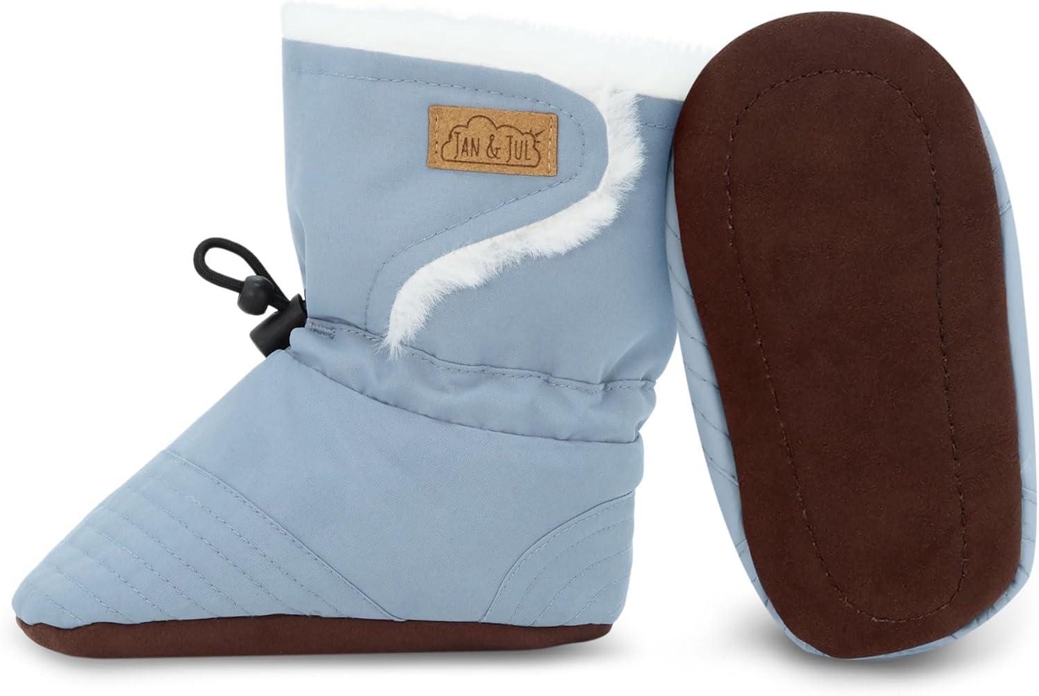 imageJAN ampamp JUL Faux Fur Lined Winter Booties for Babies and ToddlersDusty Blue
