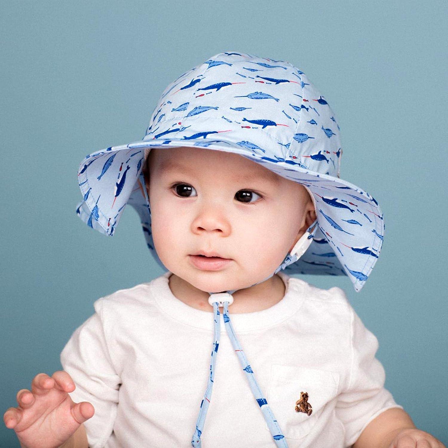 imageJAN ampamp JUL Kids Adjustable Cotton Xplorer Sun Hat 50 UPFNarwhale