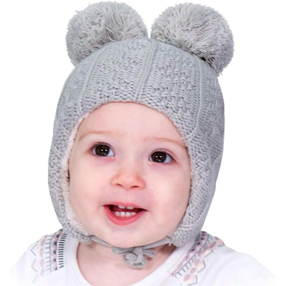 imageJAN ampamp JUL Cute Bear Knit Winter Hats for Baby ToddlerGrey Bear