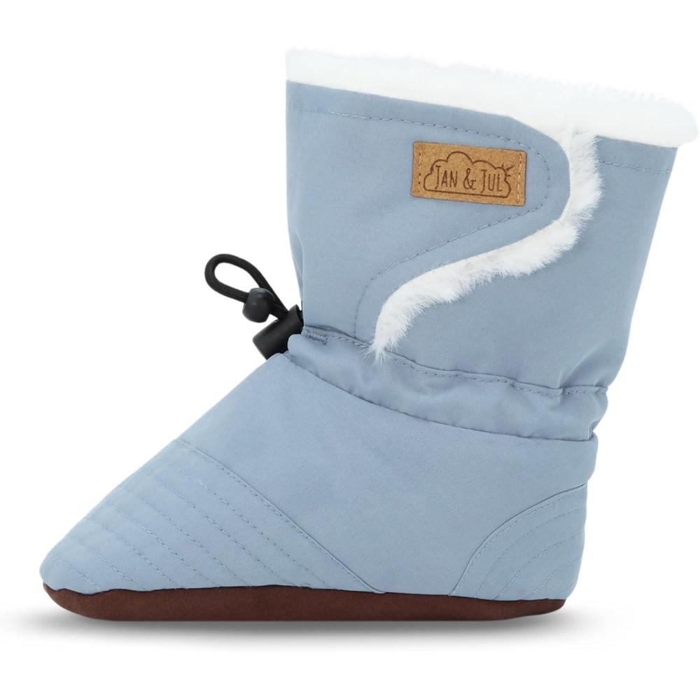 imageJAN ampamp JUL Faux Fur Lined Winter Booties for Babies and ToddlersDusty Blue
