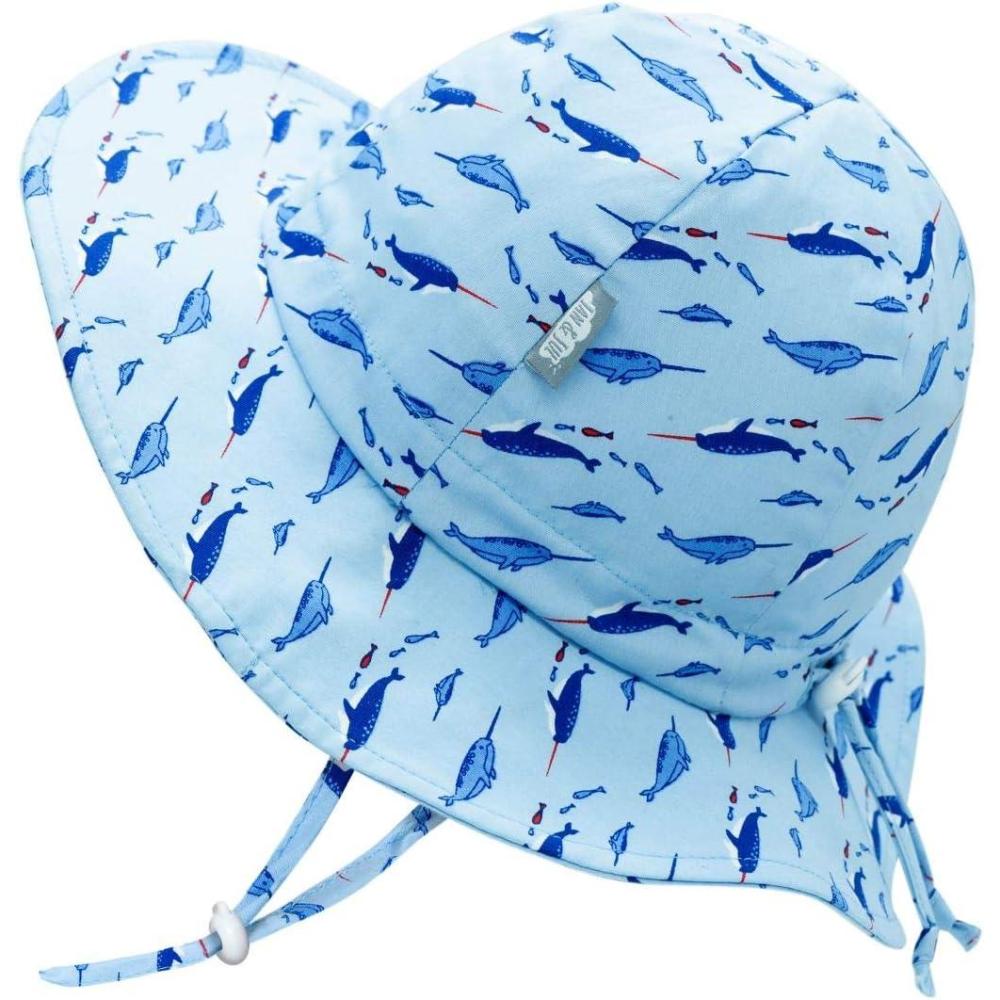 imageJAN ampamp JUL Kids Adjustable Cotton Xplorer Sun Hat 50 UPFNarwhale