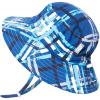 JAN & JUL Bucket Sun Hat with Adjustable Strap 50+ UPF(Blue Plaid)