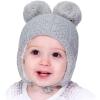 JAN & JUL Cute Bear Knit Winter Hats for Baby Toddler(Grey Bear)