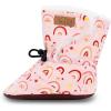 JAN & JUL Faux Fur Lined Winter Booties for Babies and Toddlers(Pink Rainbow)