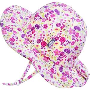 JAN & JUL 50+ UPF Cotton Sun Hat with Wide Brim for Toddler Girls(Wildflower)