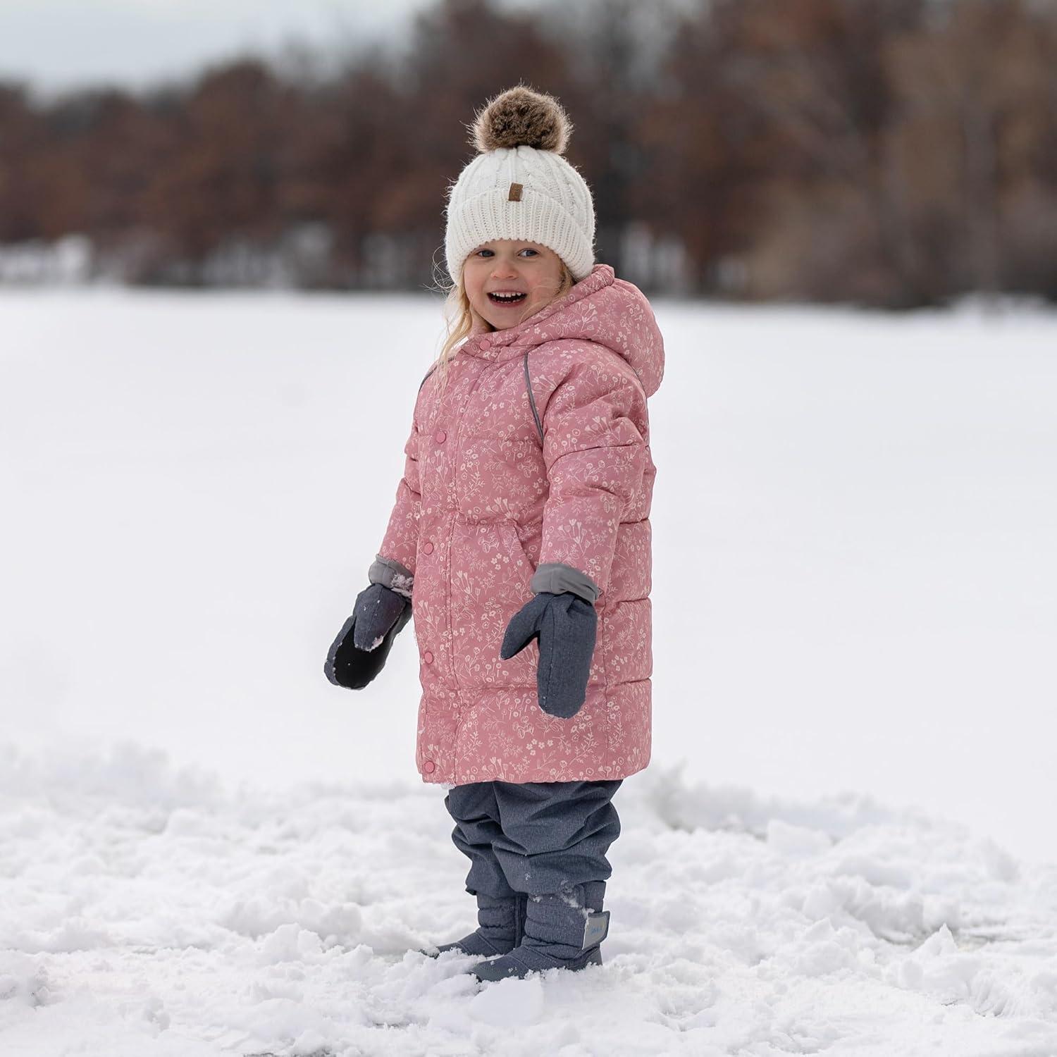 imageJAN ampamp JUL Waterresistant ToastyDry Puffy Coat for Toddlers and KidsWaterproof Prairie Flowers