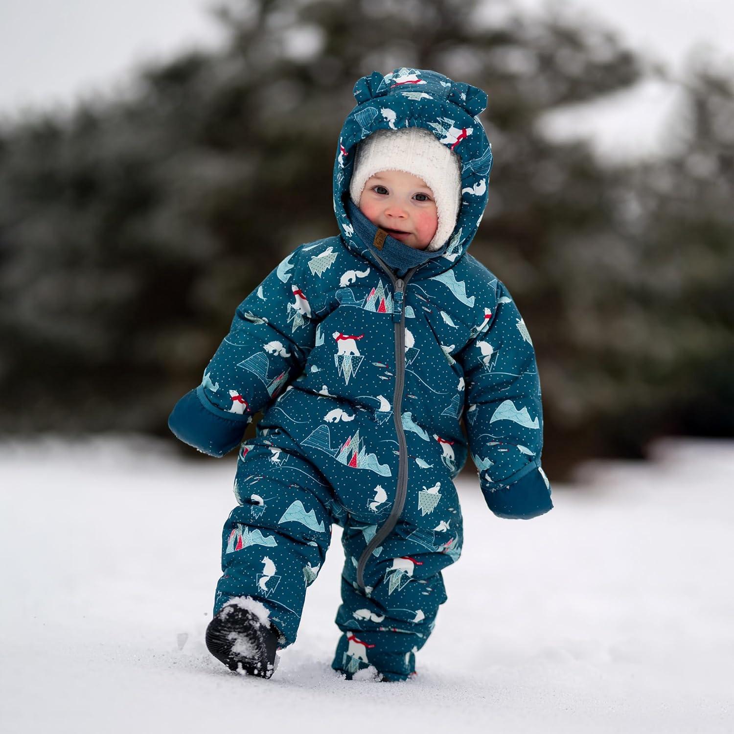 imageJAN ampamp JUL Waterresistant ToastyDry Puffy Suit for Babies and ToddlersArctic