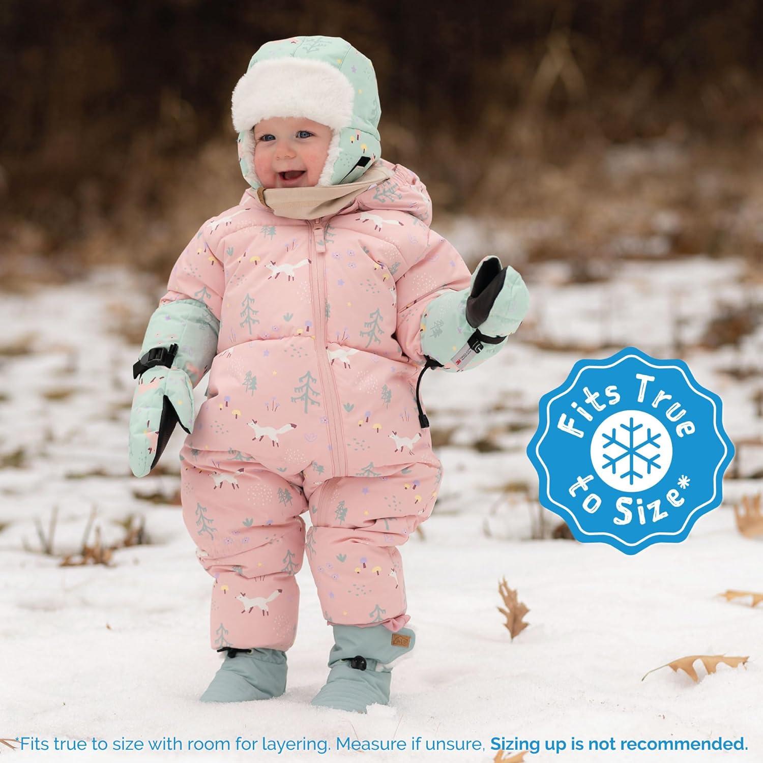 imageJAN ampamp JUL Waterresistant ToastyDry Puffy Suit for Babies and ToddlersPink Forest
