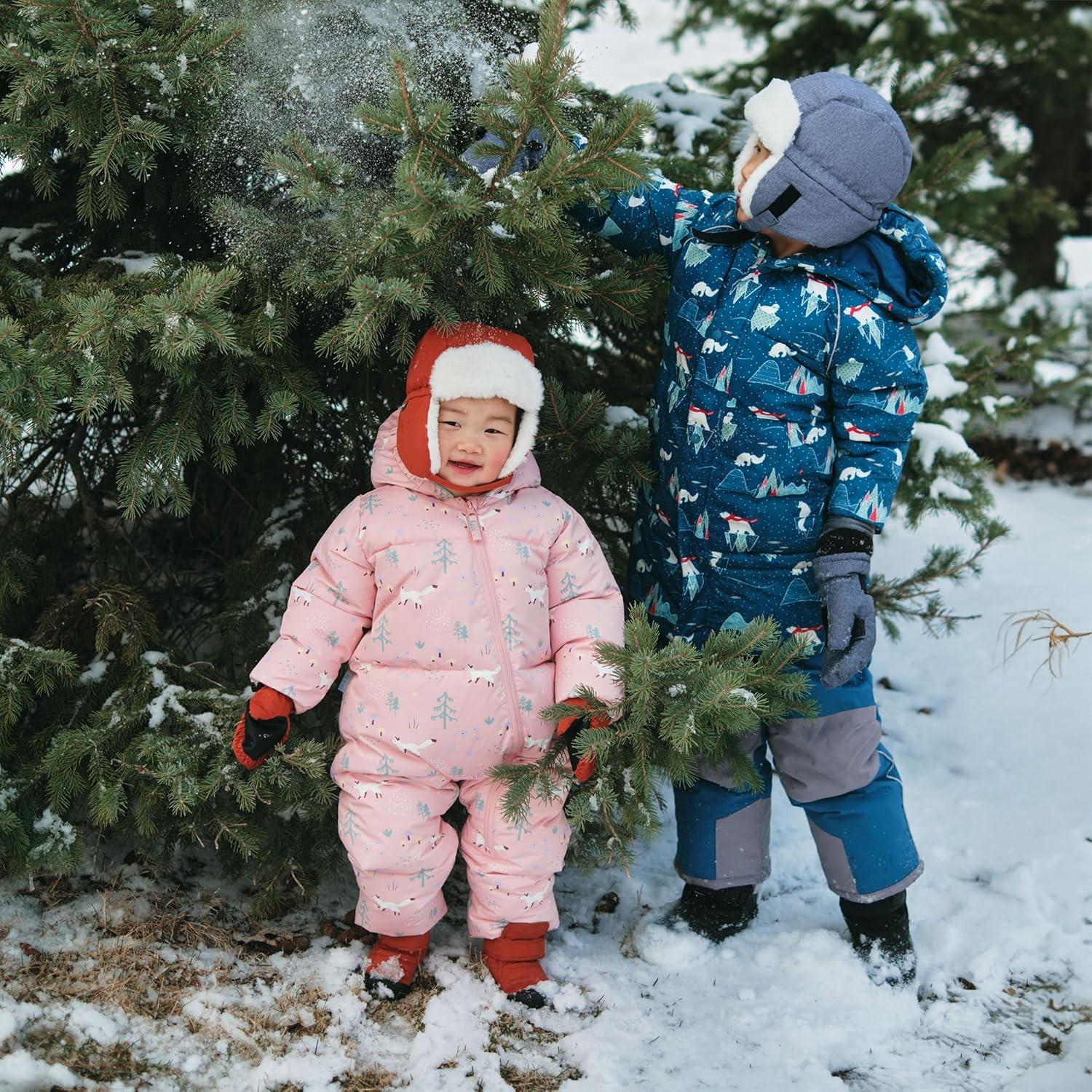 imageJAN ampamp JUL Waterresistant ToastyDry Puffy Suit for Babies and ToddlersPink Forest