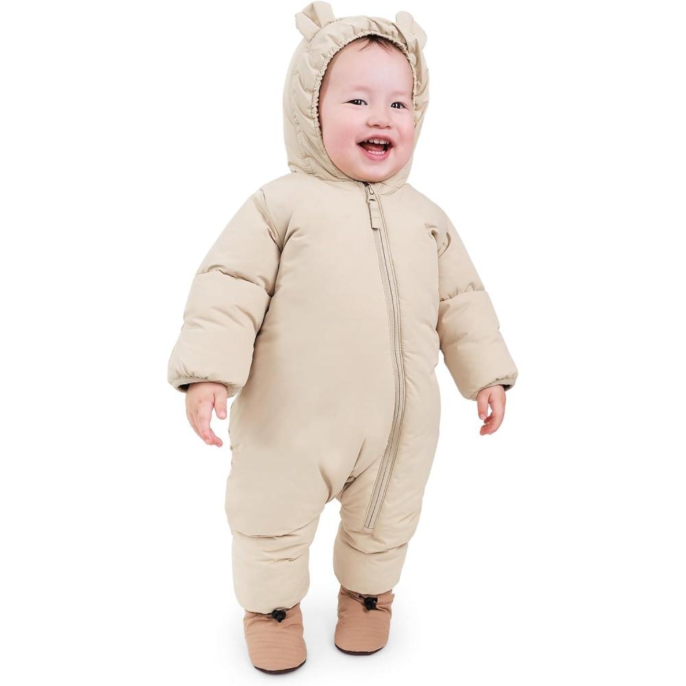 imageJAN ampamp JUL Waterresistant ToastyDry Puffy Suit for Babies and ToddlersOat