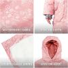 JAN & JUL Water-resistant Toasty-Dry Puffy Coat for Toddlers and Kids(Waterproof: Prairie Flowers)