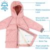 JAN & JUL Water-resistant Toasty-Dry Puffy Coat for Toddlers and Kids(Waterproof: Prairie Flowers)