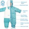 JAN & JUL Water-resistant Toasty-Dry Puffy Suit for Babies and Toddlers(Green Grove)