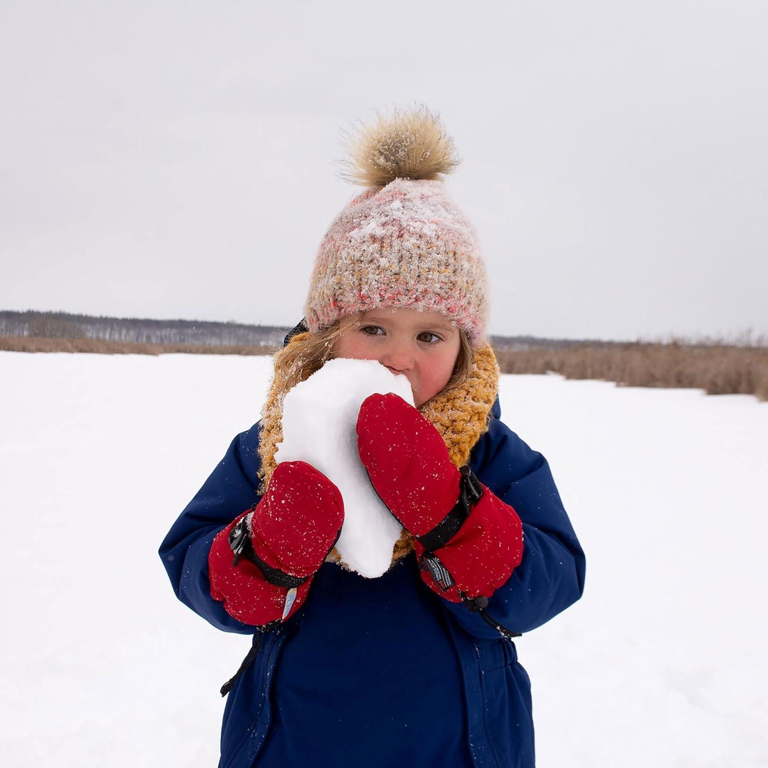 imageJAN ampamp JUL Girls Insulated Waterproof Snow Mittens for Toddler and KidsNo Thumb Red Rated 15