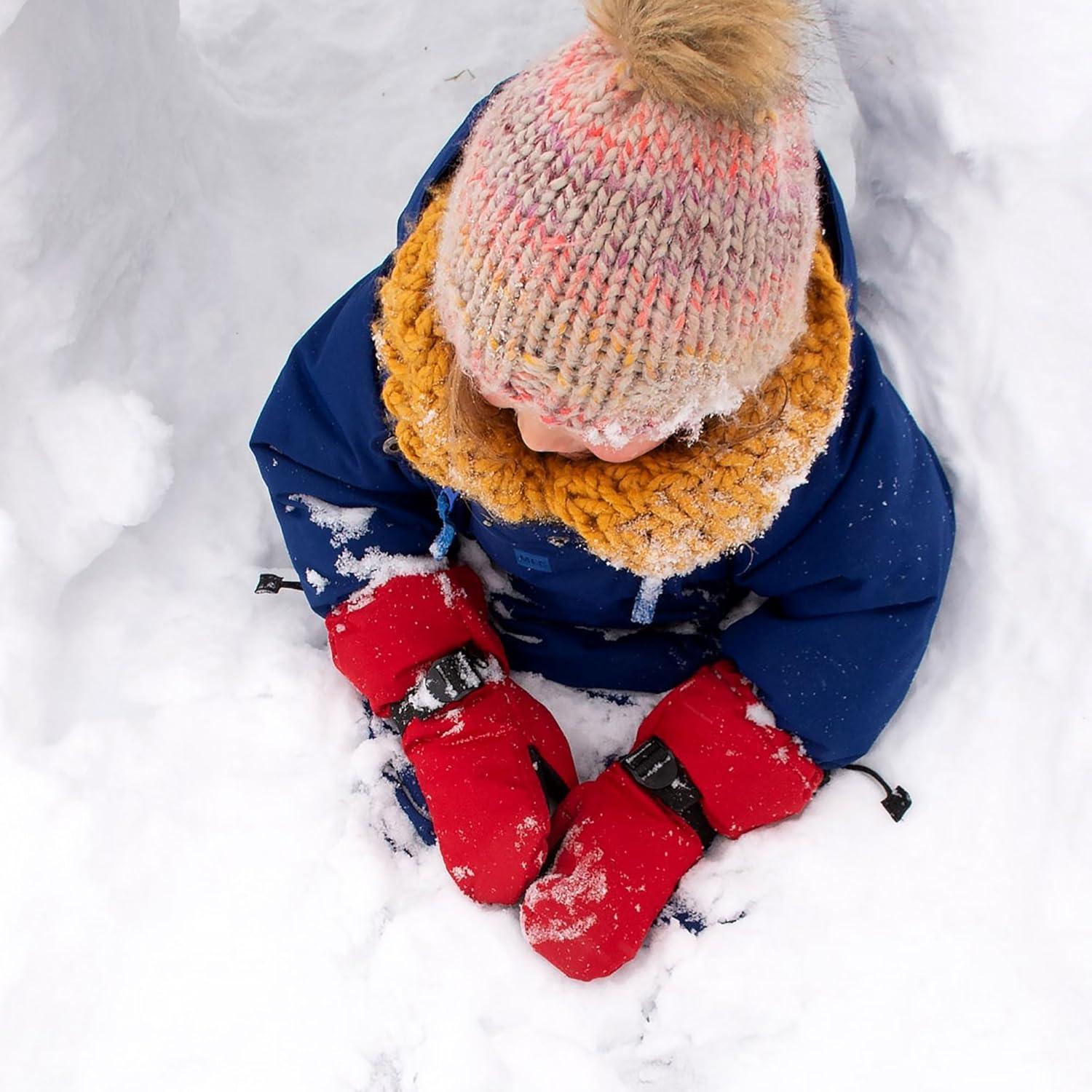imageJAN ampamp JUL Girls Insulated Waterproof Snow Mittens for Toddler and KidsNo Thumb Red Rated 15