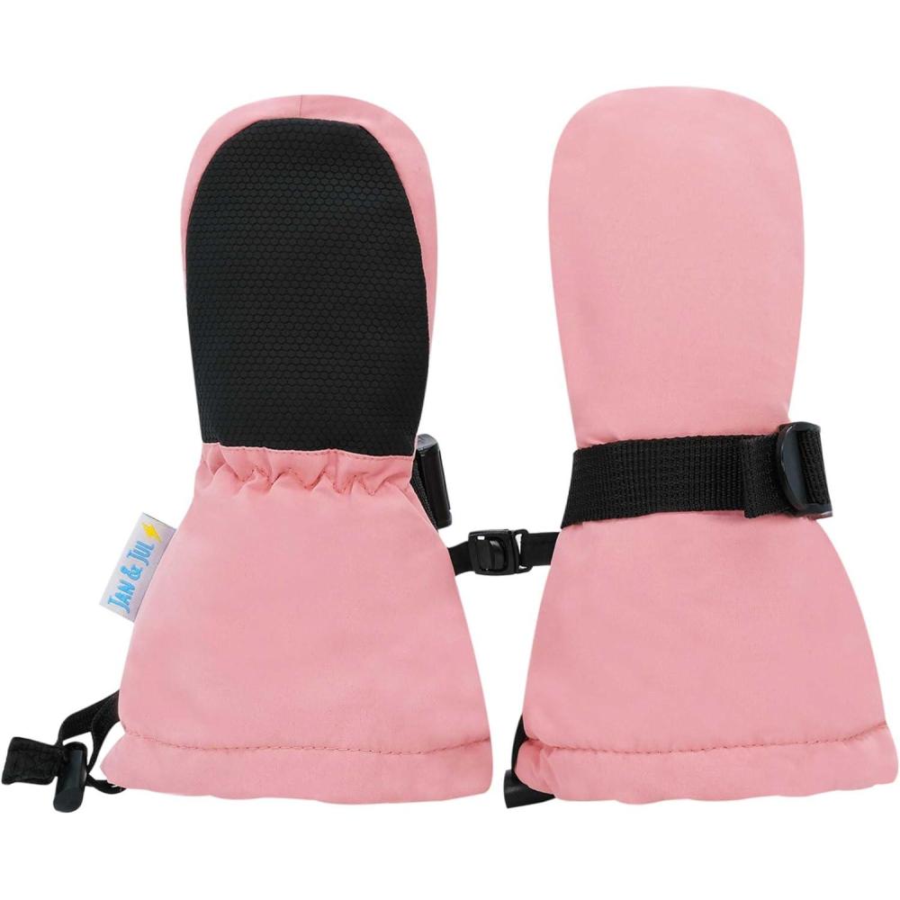 imageJAN ampamp JUL Girls Insulated Waterproof Snow Mittens for Toddler and KidsNo Thumb Dusty Pink Rated 15