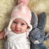 JAN & JUL Knit Ear Flap Winter Beanie for Baby and Toddler(Hat & Thumbless Mitten Set: Bunny Sisters)