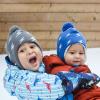 JAN & JUL Knit Ear Flap Winter Beanie for Baby and Toddler(Hat & Thumbless Mitten Set: Grey Lightning Bolt)