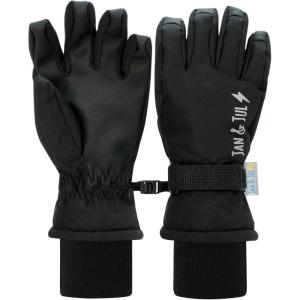 JAN & JUL Waterproof Insulated Winter Ski Gloves for Kids(Black)