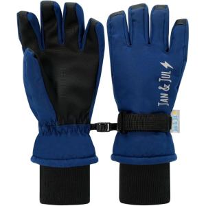 JAN & JUL Waterproof Insulated Winter Ski Gloves for Kids(Nebula Blue)