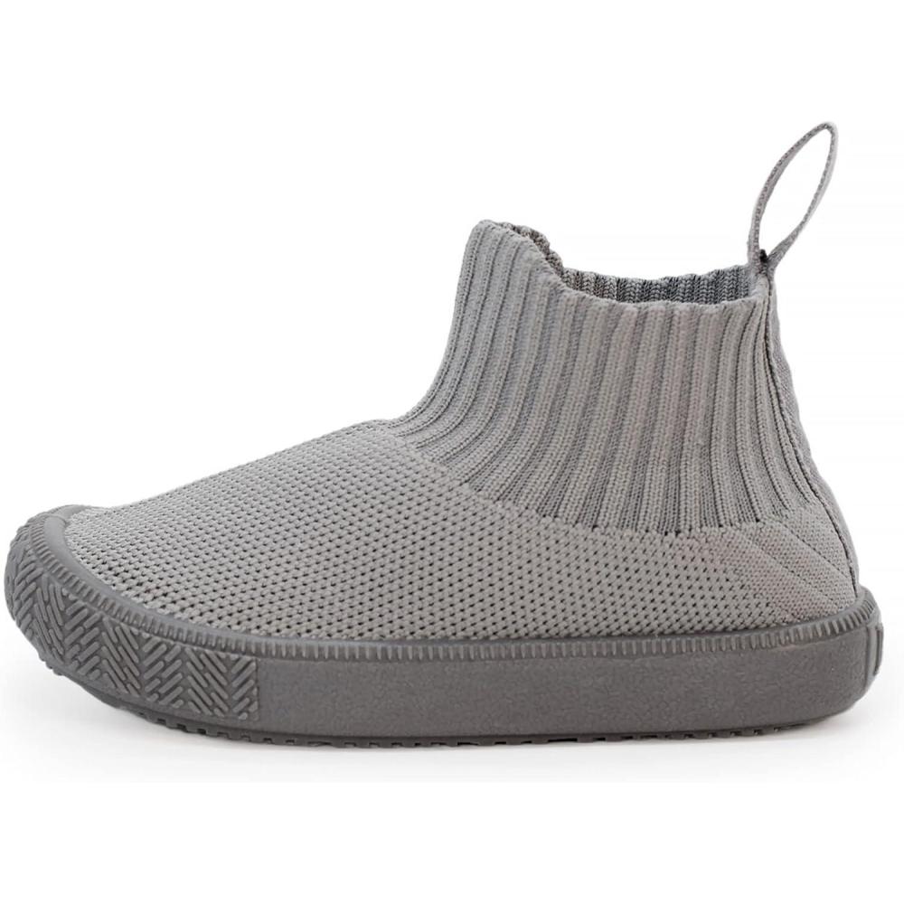 imageJAN ampamp JUL Machine Washable Knit Shoes  Breathable LightWeight Sneakers BabyToddlerLittle KidHitop Knit Shoes Grey