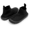 JAN & JUL Slip-on Kids Knit Shoes, Breathable Machine Washable Sneakers(Hi-top Knit Shoes: Black)