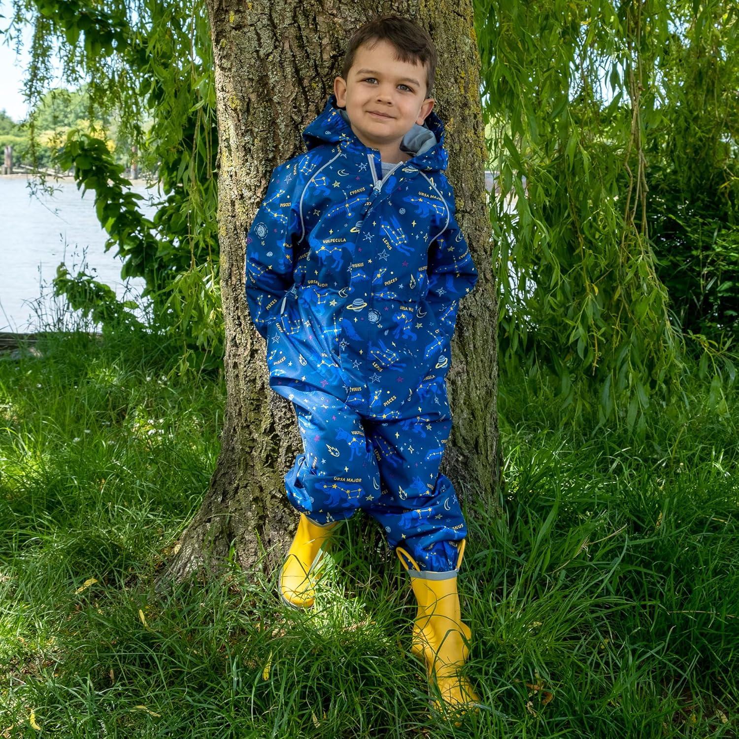 imageJAN ampamp JUL Waterproof Rain Suit Windproof Coveralls for Toddlers and KidsThinliner Constellations