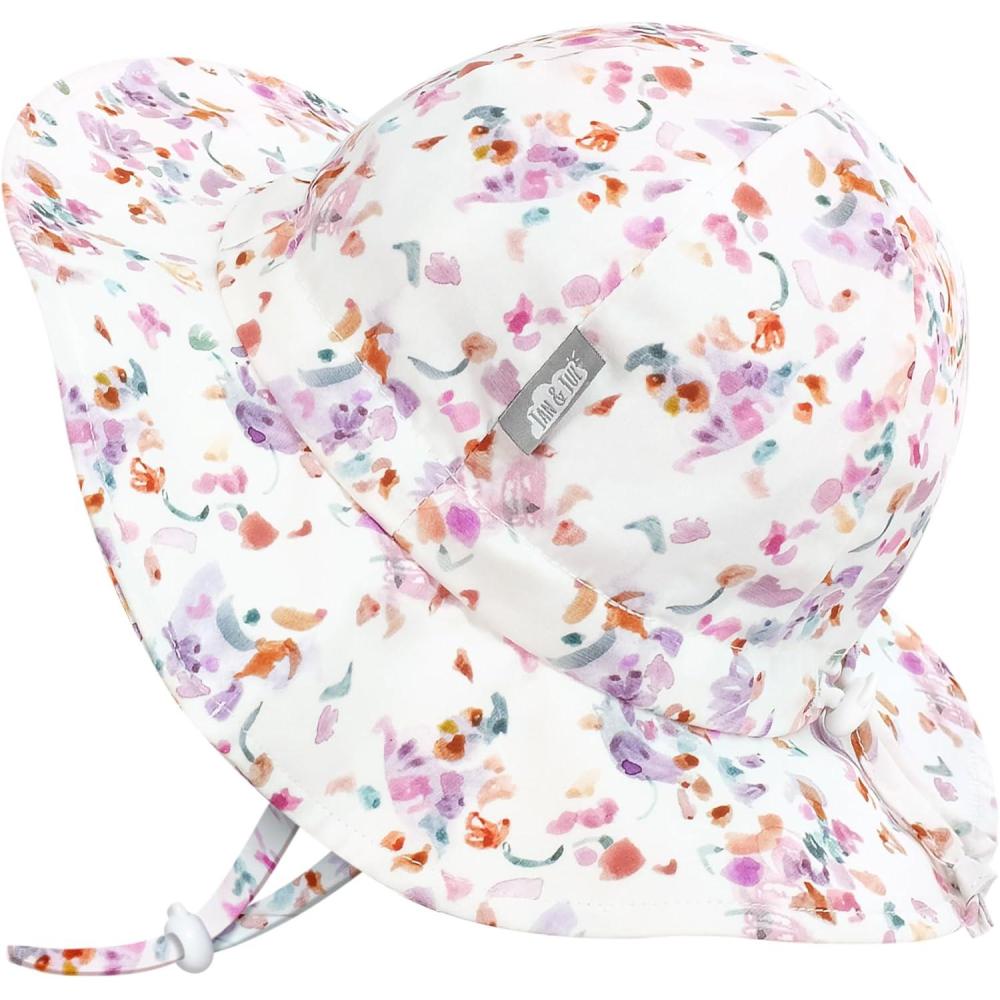 imageJAN ampamp JUL Girls Cotton SunHat 50 UPF Summer Floppy Hat for Babies and Toddlers M 624 Months Pretty Petals
