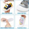 JAN & JUL Hook and Loop Canvas Shoes, Lightweight Easy On Sneakers with Flexible Sole Extra Wide(Grey Construction)