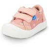 JAN & JUL Hook and Loop Canvas Shoes, Lightweight Easy On Sneakers with Flexible Sole Extra Wide(Apricot Flower)