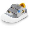 JAN & JUL Hook and Loop Canvas Shoes, Lightweight Easy On Sneakers with Flexible Sole Extra Wide(Grey Construction)