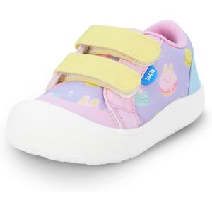 JAN & JUL Hook and Loop Canvas Shoes, Lightweight Easy On Sneakers with Flexible Sole Extra Wide(Macarons)