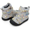 JAN & JUL Water-Resistant Insulated Winter Booties for Toddlers and Kids(Grey Construction)