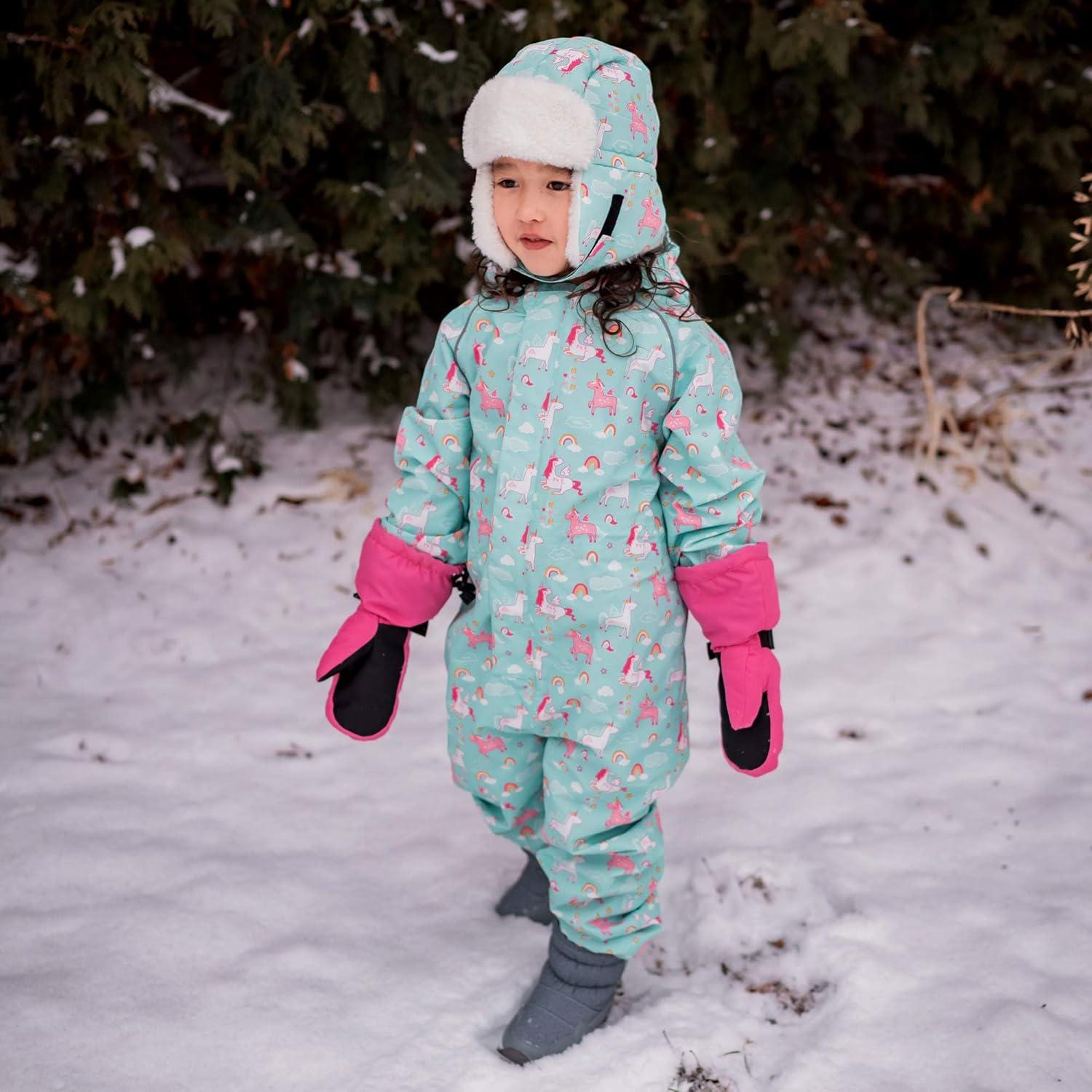 imageJAN ampamp JUL Waterproof Fleece Lined Rain Suit Coveralls for Toddlers and KidsFleecelined Unicorn