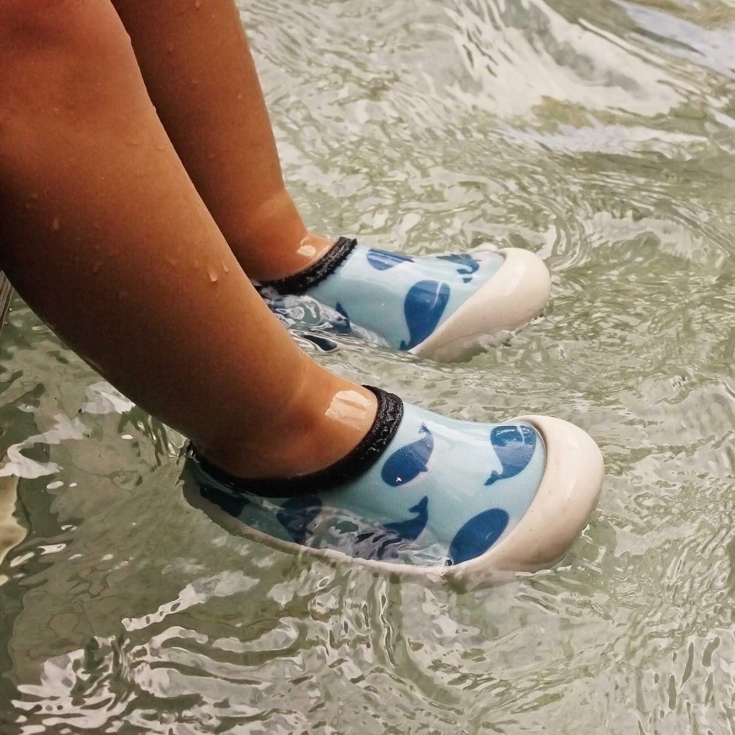 image:imageJAN amp JUL QuickDry Water Shoes for Baby amp Toddler with Flexible SolesBlue Whale