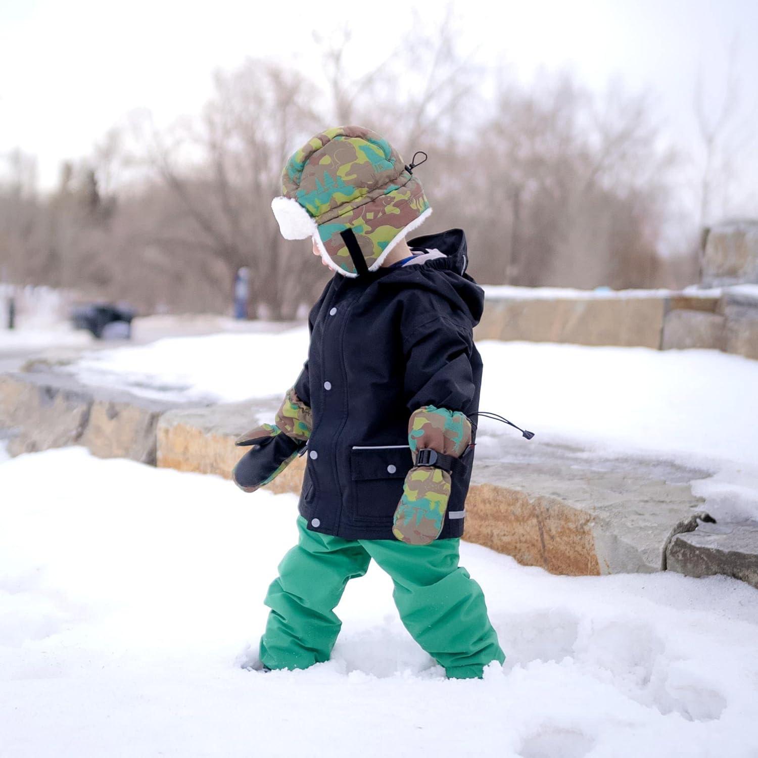 image:imageJAN amp JUL Waterproof Fleece Lined Snow and Rain Pants for Toddlers and KidsFleecelined Fern Green