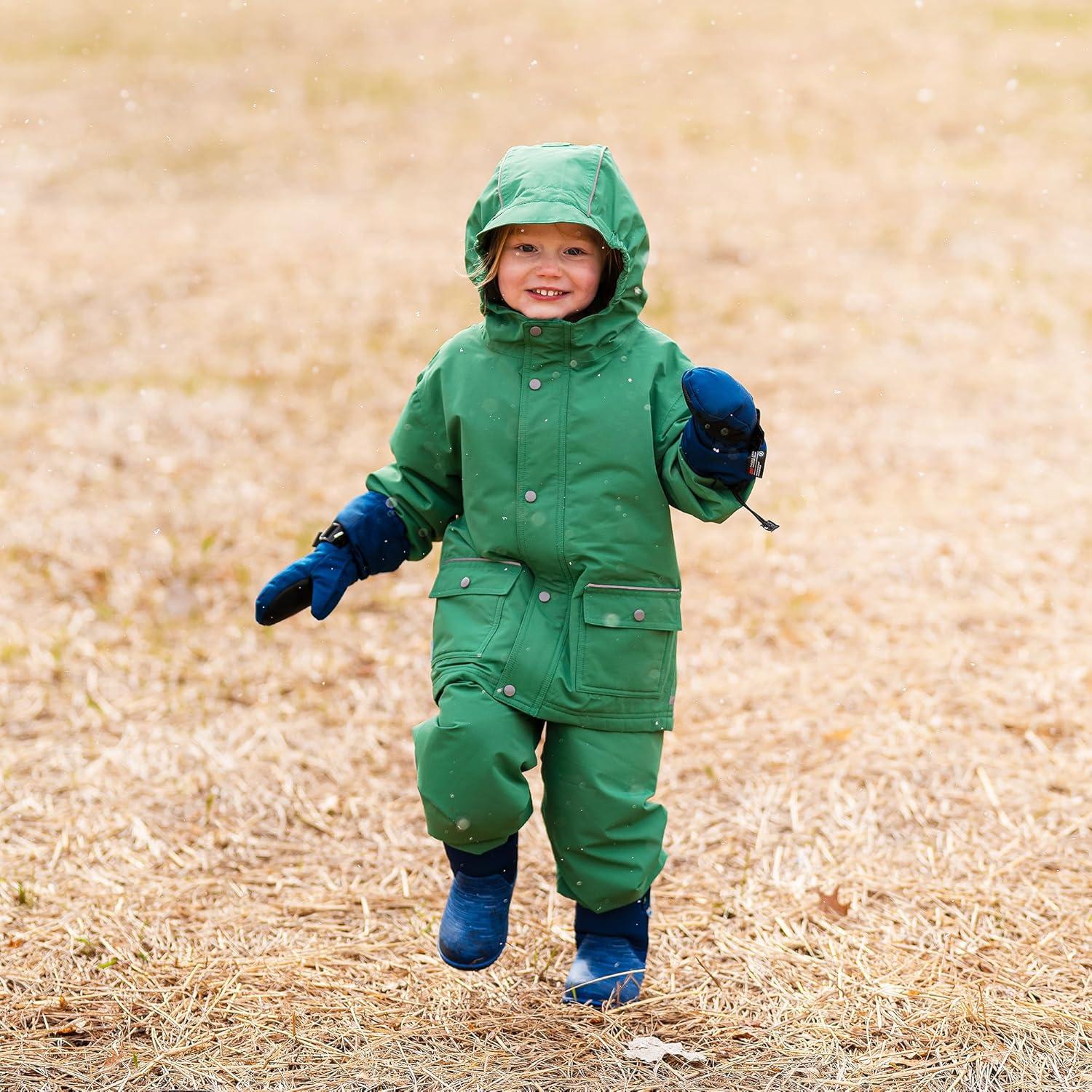 image:imageJAN amp JUL Waterproof Fleece Lined Snow and Rain Pants for Toddlers and KidsFleecelined Fern Green