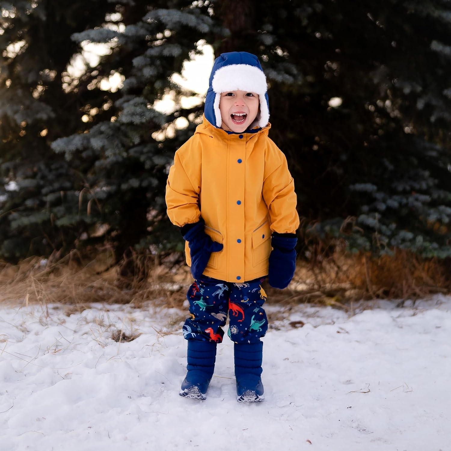 image:imageJAN amp JUL Waterproof Fleece Lined Snow and Rain Pants for Toddlers and KidsFleecelined Space Dinos