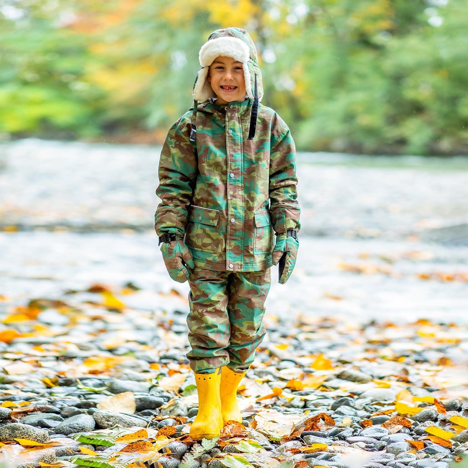 image:imageJAN amp JUL Waterproof Rain Pants for Toddlers and KidsSingle Layer Woodland Camo