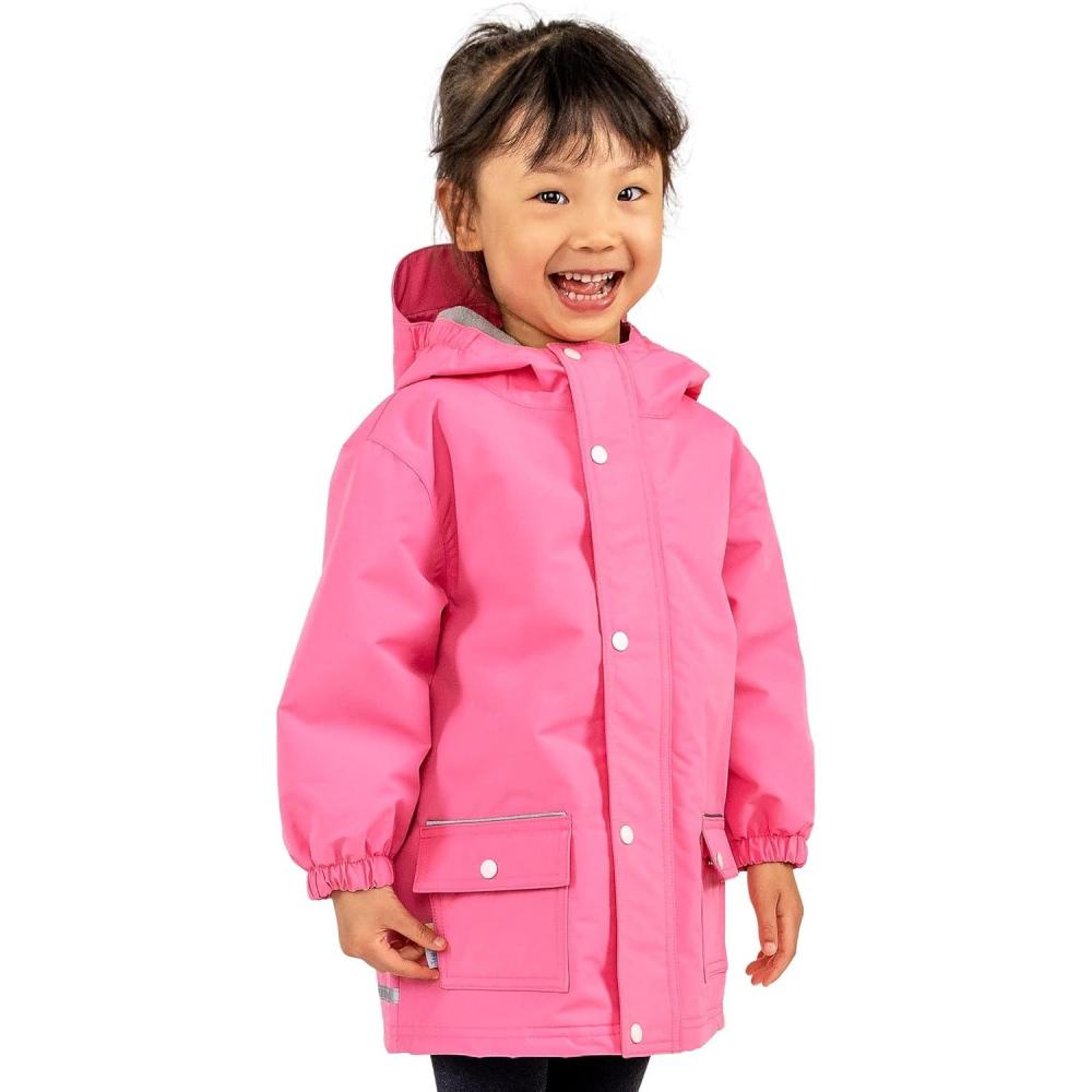 image:imageJAN amp JUL Waterproof Fleece Lined Rain Jacket Raincoat for KidsFleecelined Watermelon Pink