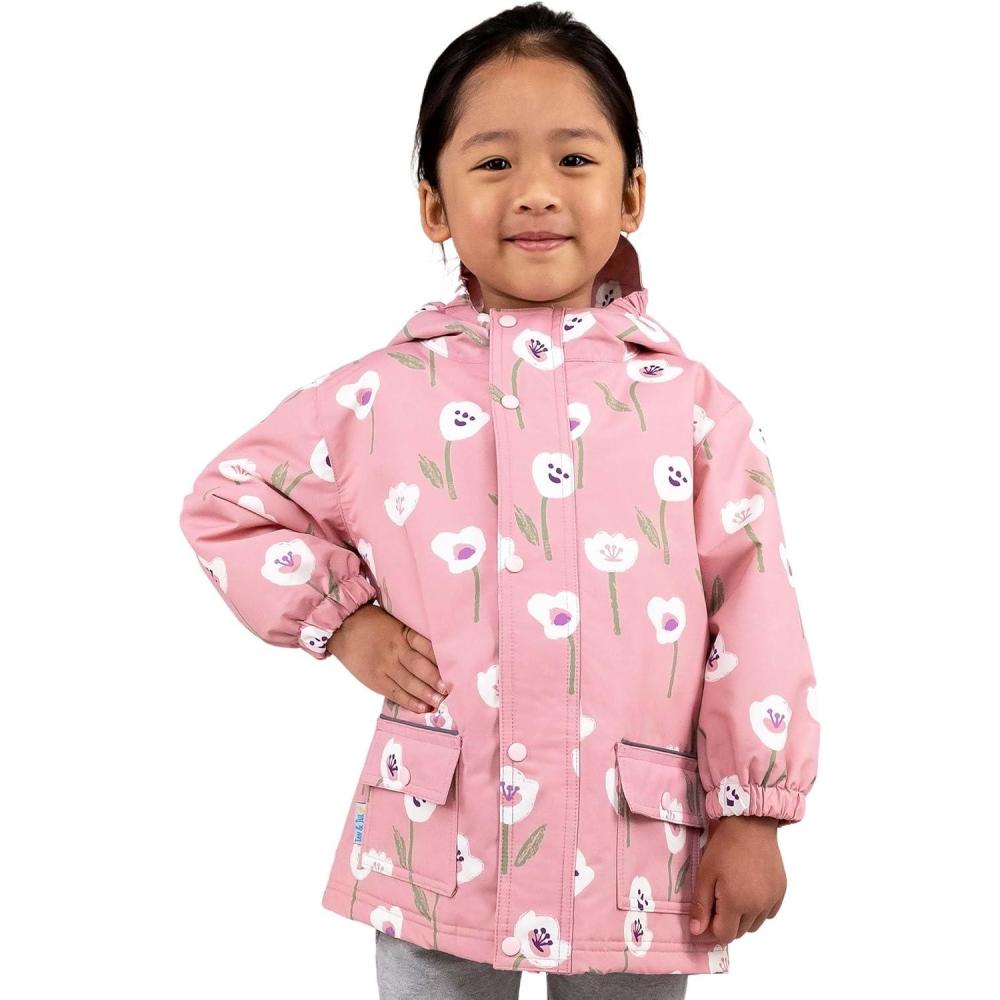 image:imageJAN amp JUL Waterproof Fleece Lined Rain Jacket Raincoat for KidsFleecelined White Tulip