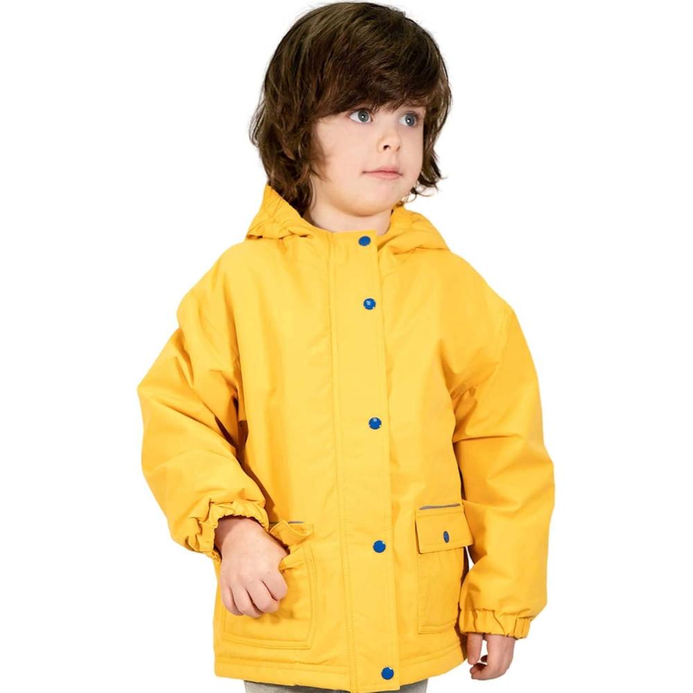 image:imageJAN amp JUL Waterproof Fleece Lined Rain Jacket Raincoat for KidsFleecelined Yellow
