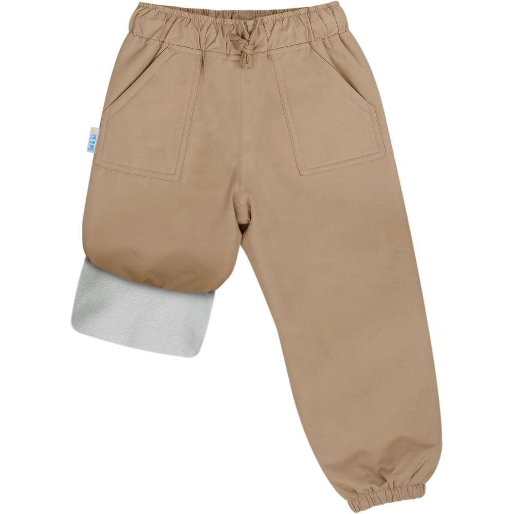 image:imageJAN amp JUL Waterproof Fleece Lined Snow and Rain Pants for Toddlers and KidsCozydry Soft Brown