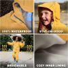 JAN & JUL Waterproof Fleece Lined Rain Jacket, Raincoat for Kids(Fleece-lined: Mountain Trails)
